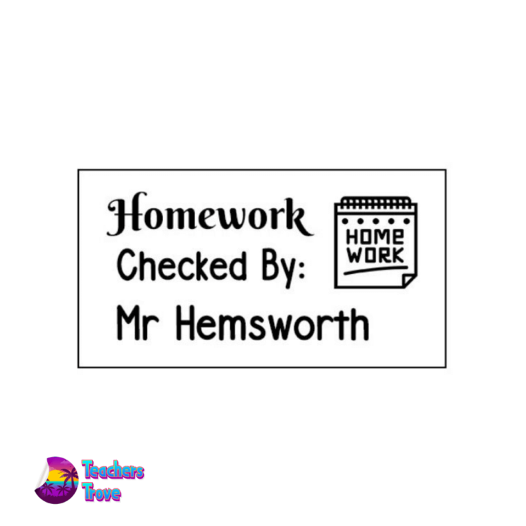 Homework Checked By - Semi-Customizable Stamp