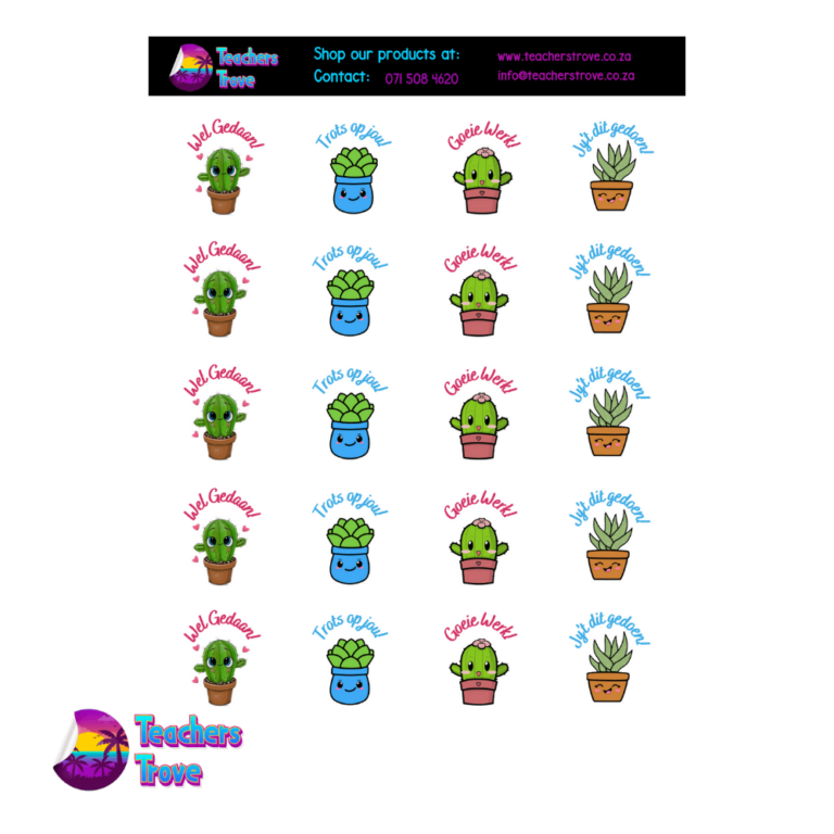 Second image of Large Succulent Afrikaans Sticker Pack