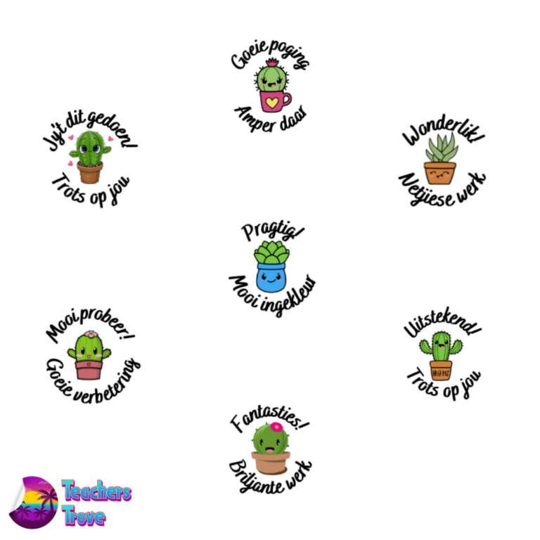 Small Succulent Afrikaans Sticker Pack