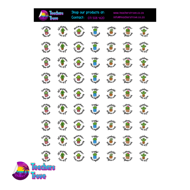 Second image of Small Succulent Afrikaans Sticker Pack