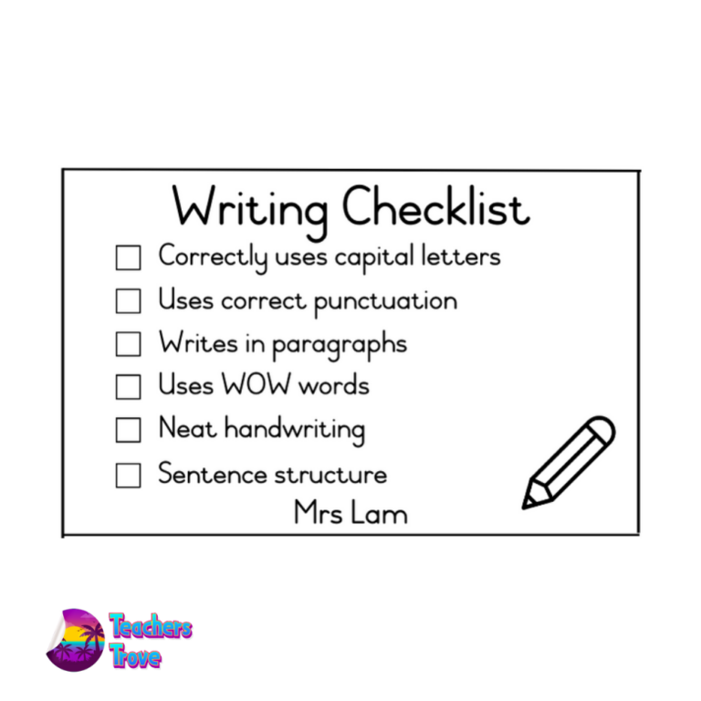 Writing checklist stamp