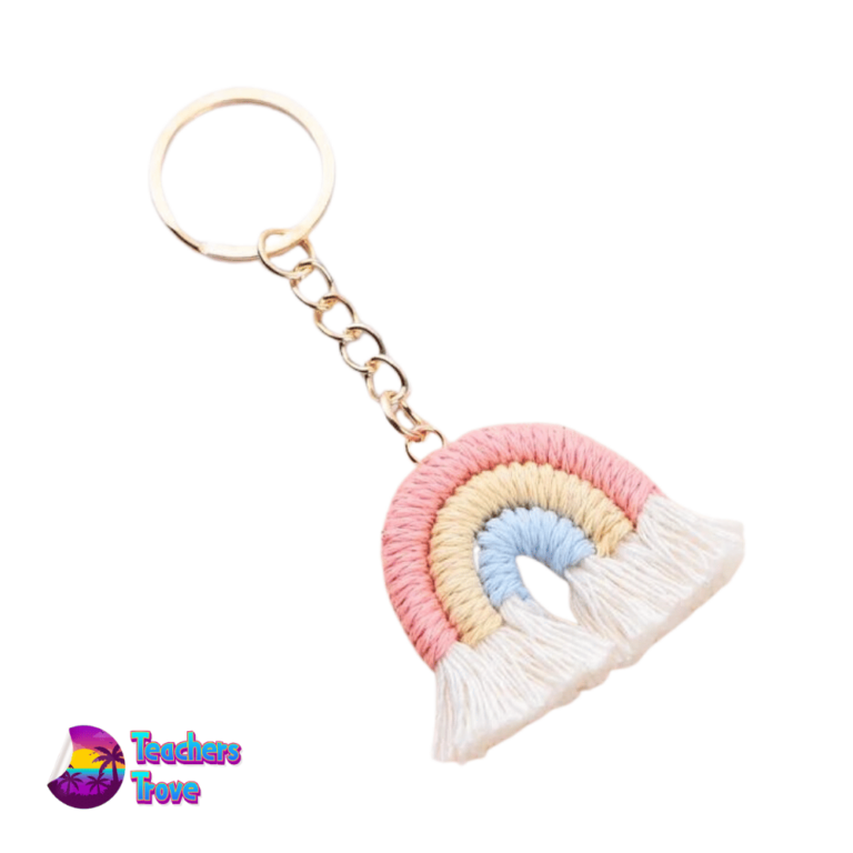 Boho Rainbow Tassel Keyring