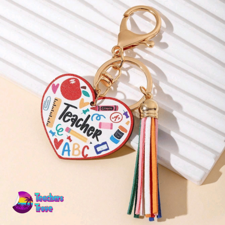 Second image of Heart Tassel Teacher Keyring