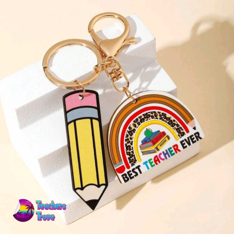 Second image of Rainbow Best Teacher Ever Keyring