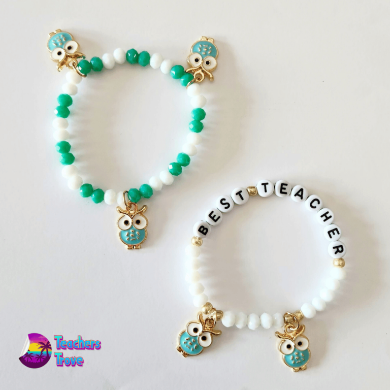 Best Teacher Owl Bracelet Set