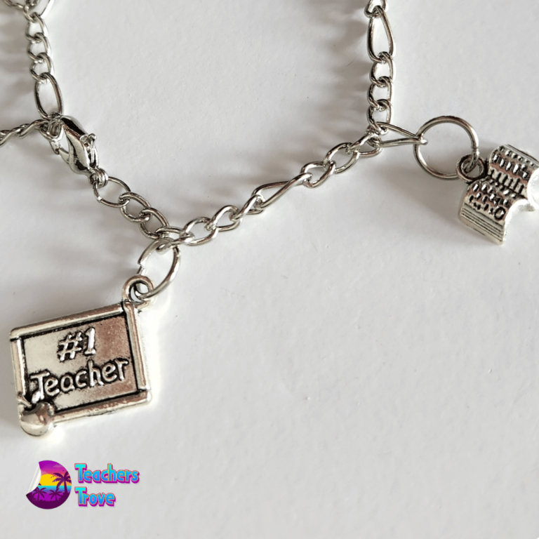 Silver Teacher Charm Bracelet
