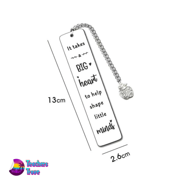 Second image of "It takes a big heart to help shape little minds" Stainless Steel Bookmark