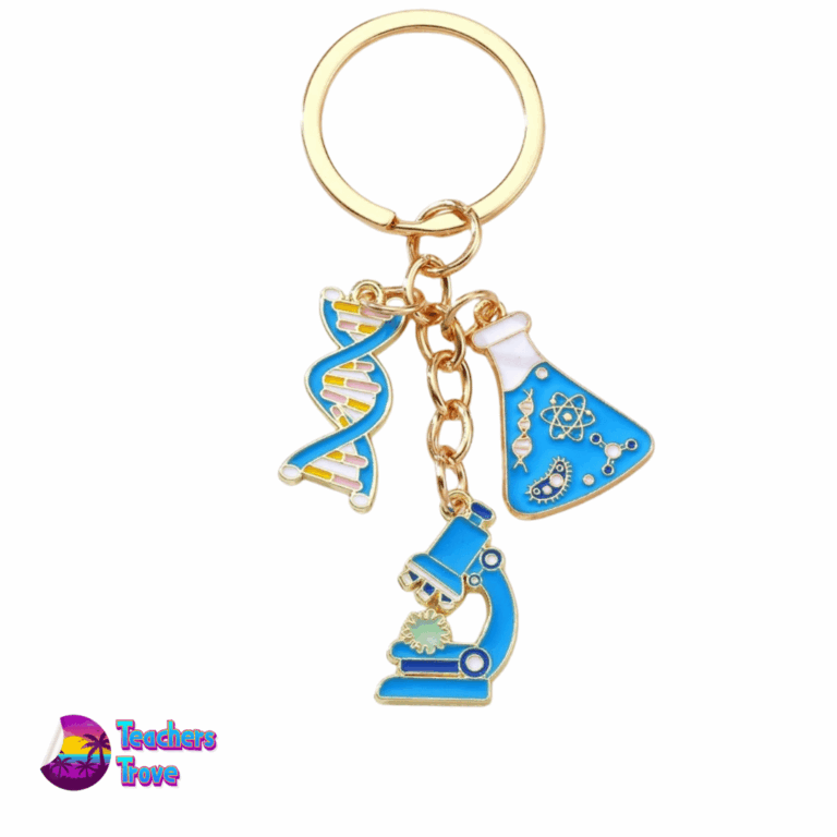 Colourful Science Keyring with Charms