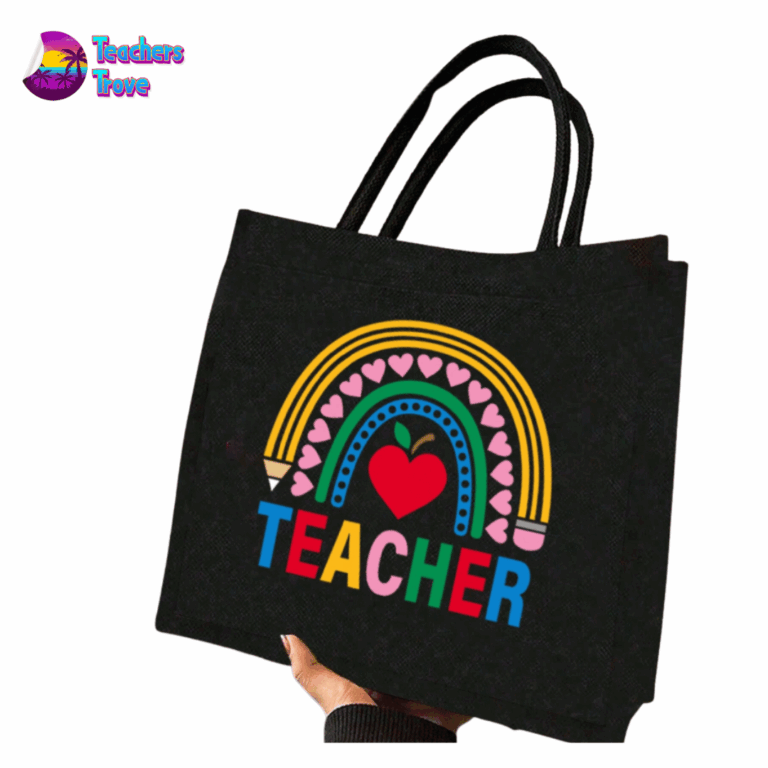 Second image of Rainbow Apple Teacher Bag