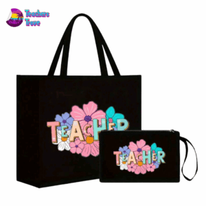 Flower Teacher Bag & Pencil Case Set - 1