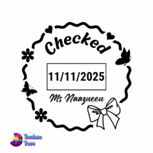 Large Floral & Bow Round Dater Stamp 2