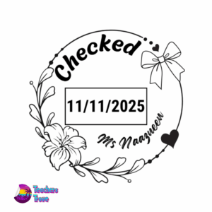 Large Floral & Bow Round Dater Stamp 3