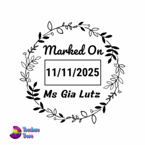 Large Floral Design 3 - Round Dater Stamp