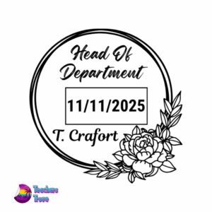 Large Floral Design 4 - Round Dater Stamp