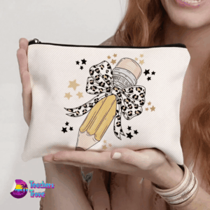 Pencil with Leopard Print Bow Pencil Case (2)