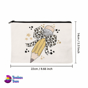 Pencil with Leopard Print Bow Pencil Case (3)