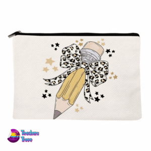 Pencil with Leopard Print Bow Pencil Case