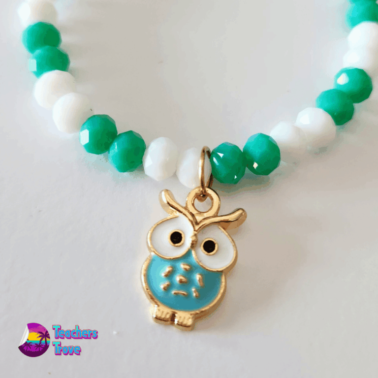 Second image of Best Teacher Owl Bracelet Set