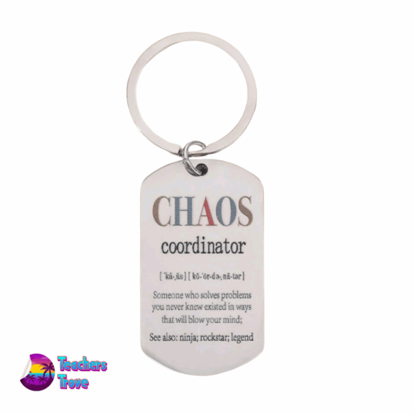 “Chaos Coordinator” Stainless Steel Keyring with Definition Tag