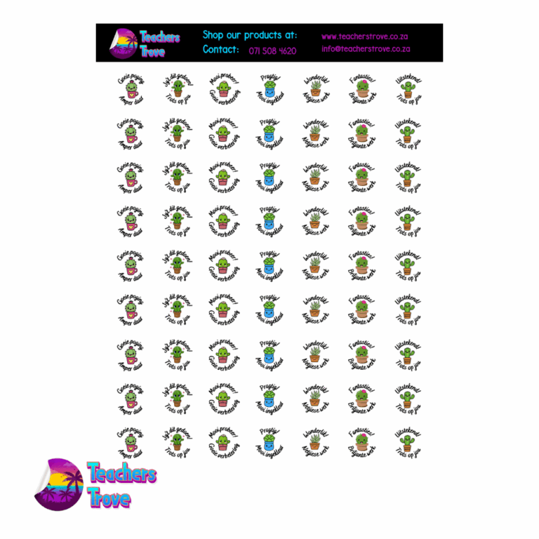 Second image of Small Succulent Afrikaans Sticker Pack